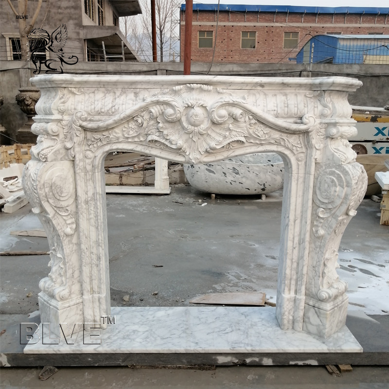  Carrara Marble Fireplace Modern Hand Carved Freestanding Fireplaces European Style Manufactures