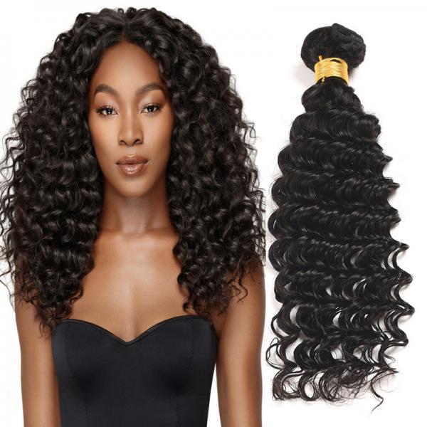 Quality Natural Black Virgin Human Hair Bundles Without Lice / Machine Double Weft for sale