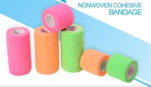 China Delicate colors nonwoven cohesive elastic bandage, Extra strong porous custom print nonwoven cohesive bandage hospital t on sale