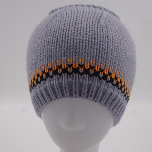 20*24+5cm 100%Acrylic 80g Yiwu Winter Stock Low Price Striped Headwear Ladies Girls Caps Winter Knitting Hats