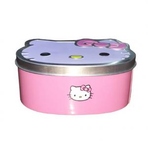 China Vintage Hello Kitty Empty Cookie Tins Customized Embossing Lid Metal Tin Jar on sale