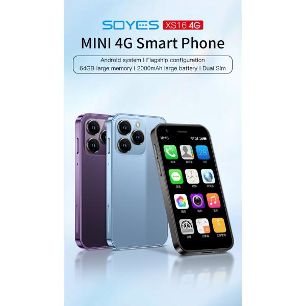 3+64GB Type C Dual SIM Small 4G Mobile Phones XS16 3.0''Android 10.0 Quad Core 2000mAh