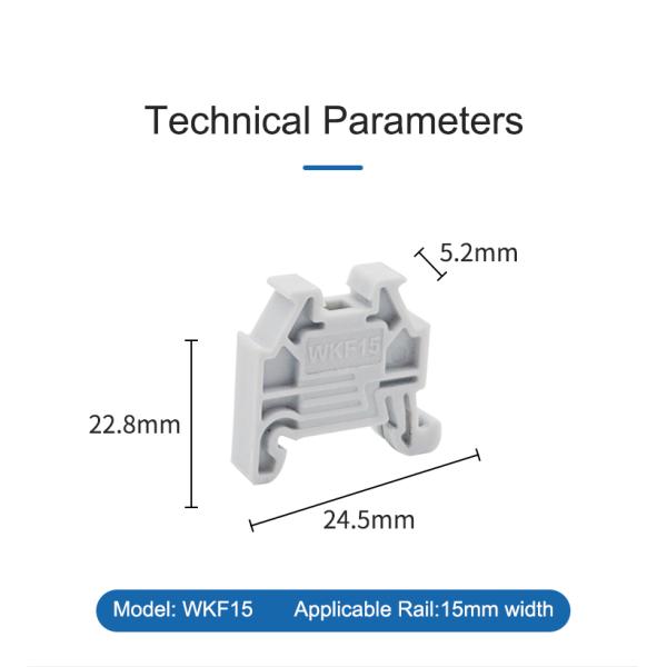 15 Mm Din Rail 35mm End Clamp Terminal Block End Stop / End Bracket