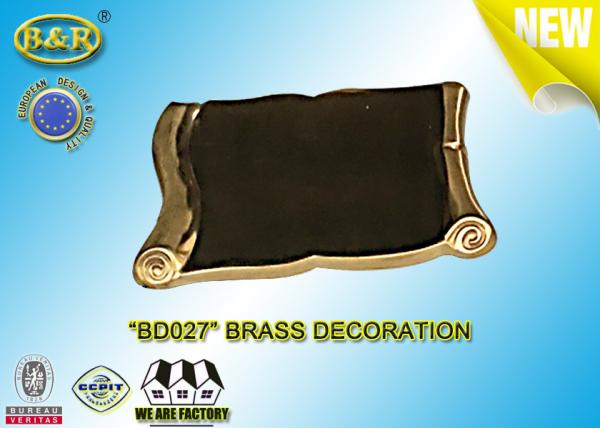 Quality REF. BD027 Brass Scroll Tombstone Decoration Material Copper Alloy Size 9×13 Cm for sale
