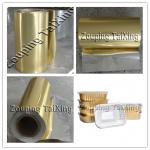 8011 golden coated aluminium foil with pp film for food contaier and lids