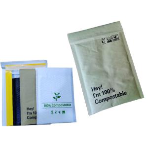 China EcoMailer OEM Plastic Free Packaging 100% Biodegradable Kraft Bubble Mailers on sale