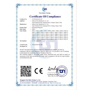 Johnson Tools Manufactory Co.,Ltd Certifications