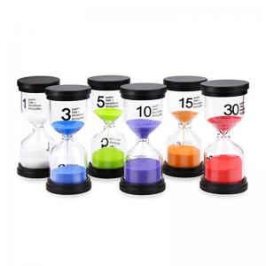 China Custom Hourglass Sand Timer 1 Minute - 30 Minutes 6 Pcs Sand Timer Hourglass Set on sale