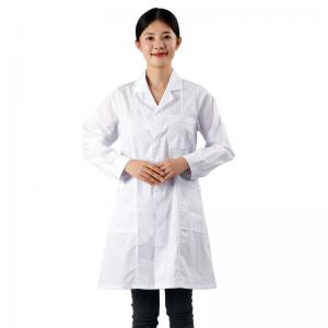  Pharmaceutical Factory White Unisex Lab Coat Long Sleeve Collar For Adults Manufactures