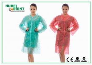  Nonwoven Disposable Visitor Coats With Shirt Collar Manufactures