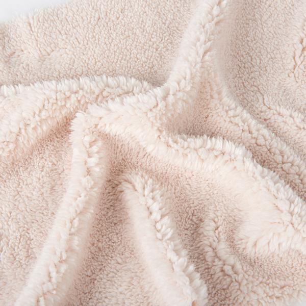 Tricot Knitted 100% Polyester BROG Sherpa Faux Lamb Fur Fabric for Garments Lining