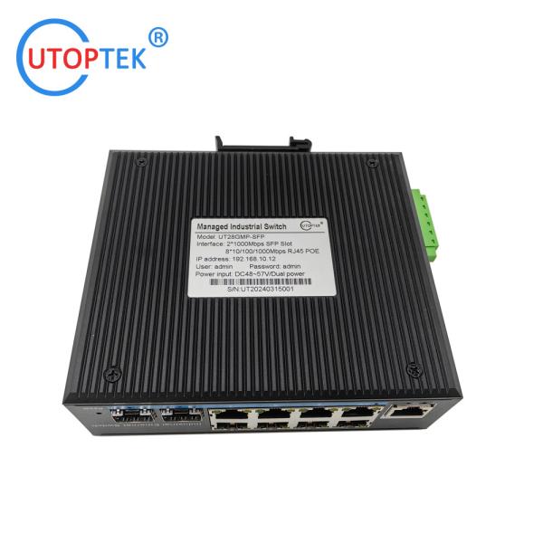 L2 Managed Industrial 2x1.25G SFP+8x10/100/1000M RJ45 POE port+1xConsole port, DIN Rail,-40 ~+85 ℃