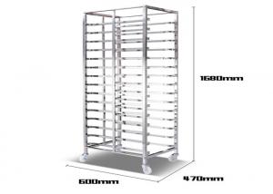  RK Bakeware China 15 Trays Stainless Steel Baking Trolley Baking Tray Rack Cart Trolley , Baking Cake Rack Cart Manufactures