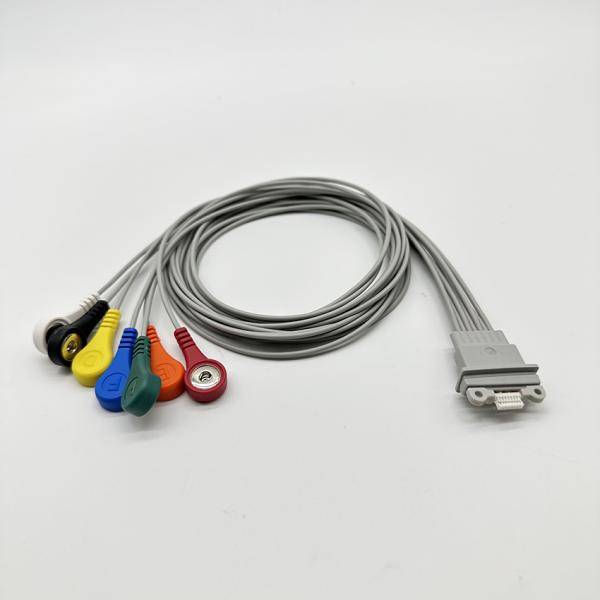 Schiller Medilog AR12 Plus 7 Lead ECG Holter Patient Cable 1m Snap Connector