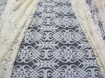 Voile Yellow Cotton Nylon Lace Fabric Eco-friendly Dyeing For Curtain Decoration
