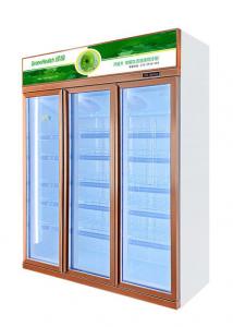 China Luxury Commercial Beverage Cooler Upright Glass Door Display Fridge Adjustable Shelves on sale