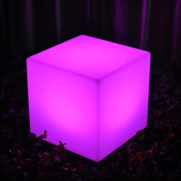 Remote Control Rgb Color Changing Battery Rechargeable Plastic Illuminated Cube Light