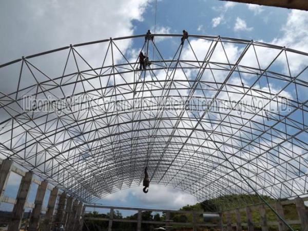 Prefabricated long span steel swimming pool roof