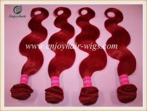  Peruvian 5A virgin remy hair weave ,red color Body wave hair weft 10