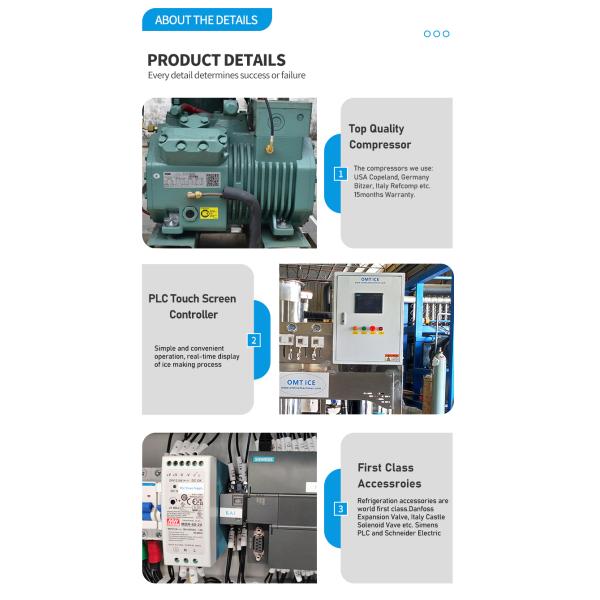 1t Air Cooling Tube Ice Making Machine with accuracy Ice Production Capacity 000kg/day at Lowest