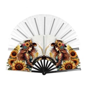  Sublimation Polyester Folding Fan 13'' DIY Heat Transfer Materials Manufactures