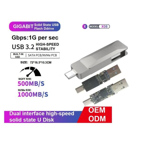 Customizable Usb C Memory Stick 1tb SATA And Nvme Interface Flash Memory Devices