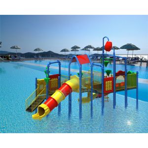  Kids Security Playground Water Slide Anti UV Outdoor Pool Slide With Buckets Manufactures