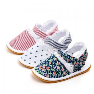 China Rubber sole New style Cotton fabric antislip Princess girl infant baby toddler sandals on sale