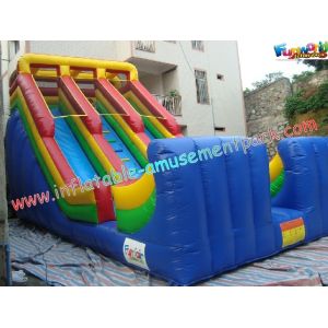 China 1000D Big Commercial Inflatable Slide ，5.5L Colorful Outdoor Summer slides on sale