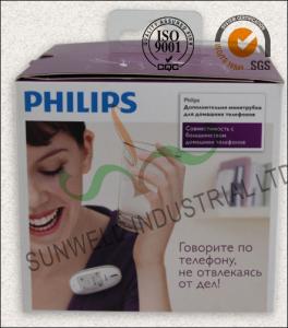 China Offset Printing Electronics Packaging Boxes With Transparant Plastic Handle on sale