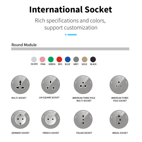 Desktop Wall Grade Track Power Socket Rail Outlet with 0.6/0.8/1.0/1.2/1.5M Length