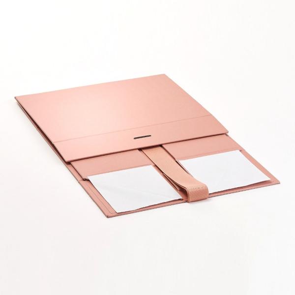 Customized Logo Folding Gift Box With Ribbon Closure Degradable Card Paper Material