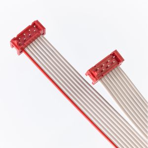 Flat IDC Ribbon Cable 1.27mm Pitch 28 AWG Red Jacket IDC Breakout Connector
