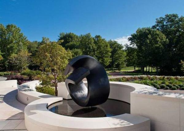 Quality Black Painted Modern Abstract Stainless Steel Outdoor Sculpture Available Various Size for sale