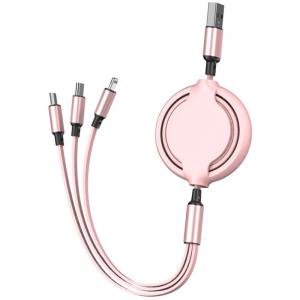 China Fast Charging Three In One Data Cables USB Retractable USB Cable For Phones on sale