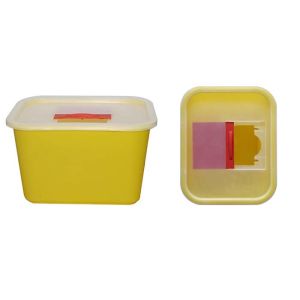4 Litre Sharps container, Sliding Lid, Red sharps siposal containers -