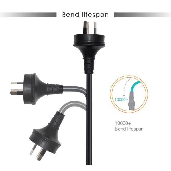 SAA Certified AU Plug to IEC C5 Power Cord 1.8m Black