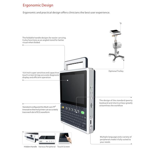 Portable ECG Machine With 1000+ Data Storage & Direct A4 Report Printing