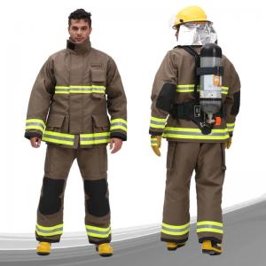 China Para Aramid Fireman Suit Custom Color FR Zipper Front Closed With Tool Packet on sale