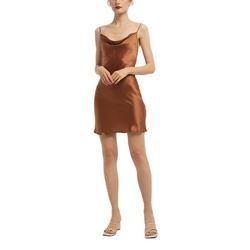  Customized Satin Short Dress Backless Slip Mini Dresses For Women Manufactures