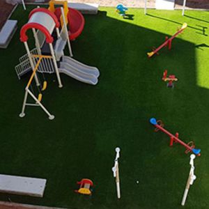 Non Toxic Playground Artificial Grass 45mm Pile Height Environmental-Friendly