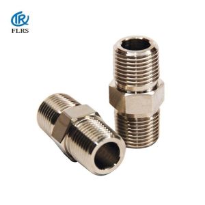 China MOC SS304 Gas Oil NPT BSPT Threaded Hex Pipe Nipple on sale