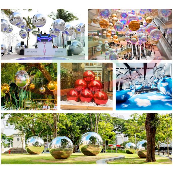 Quality Mall Decoration Mini Reflective Mirror Disco Ball PVC Rainbow Colorful Big Inflatable Balls Mirror for sale
