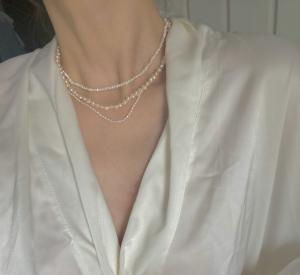  4.1 Gram Chain Pearl Jewelry Length 37CM High Luser Pearl Choker Necklaces Manufactures
