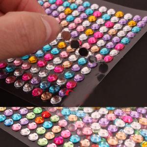 6mm 504 pcs per sheet mixed color acrylic gem sticker laptop sticker Manufactures