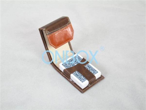 Quality Fashion Leather Poker Box Leather Packaging Box For Casino Playing Card for sale