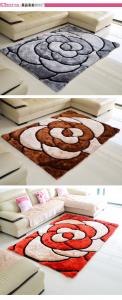 China 3D Flower New Design Polyester Silk Shaggy Carpet Good Quality on sale