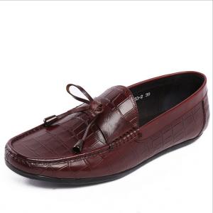  Casual Mens Leather Loafers Anti Skidding  Moccasins Bow Tie Flat Shoes Manufactures