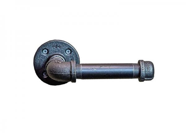 Quality Black Finished Industrial Pipe Toilet Paper Holder Robe Hook Electroplated for sale