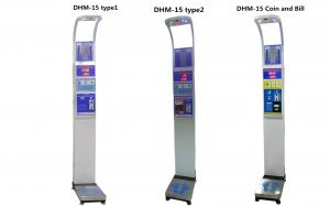 China DHM - 15 Coin Operated Weighing Scales With Blood Pressure And BMI Calculate on sale